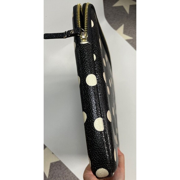 Kate Spade New York Laptop Ipad Tablet Case Bag Black Polka Dots Padded Zip - Picture 5 of 9